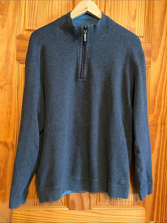 Tommy Bahama Other - Tommy Bahama Men's Reversible Charcoal/Blue Half-Zip Pullover Sweater